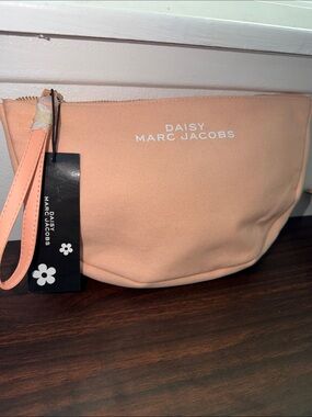 Marc Jacobs Peach Large Canvas Wristlet with Daisy Logo